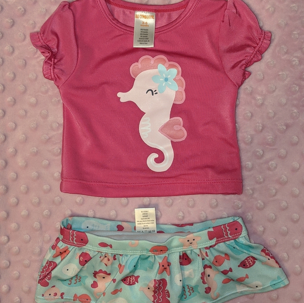 Adorable Gymbor 3-6 month Seahorse rashguard NWOTs